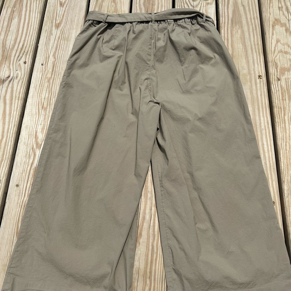 J.Crew Women's Cotton Blend Pull-On Ankle Pants 14 Tan Wide Leg - Picture 10 of 14
